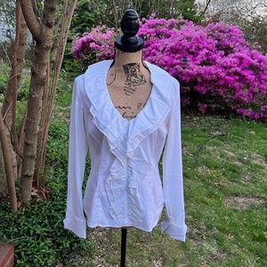 INC Cotton Polyester Spandex Mix Gorgeous white top size 10